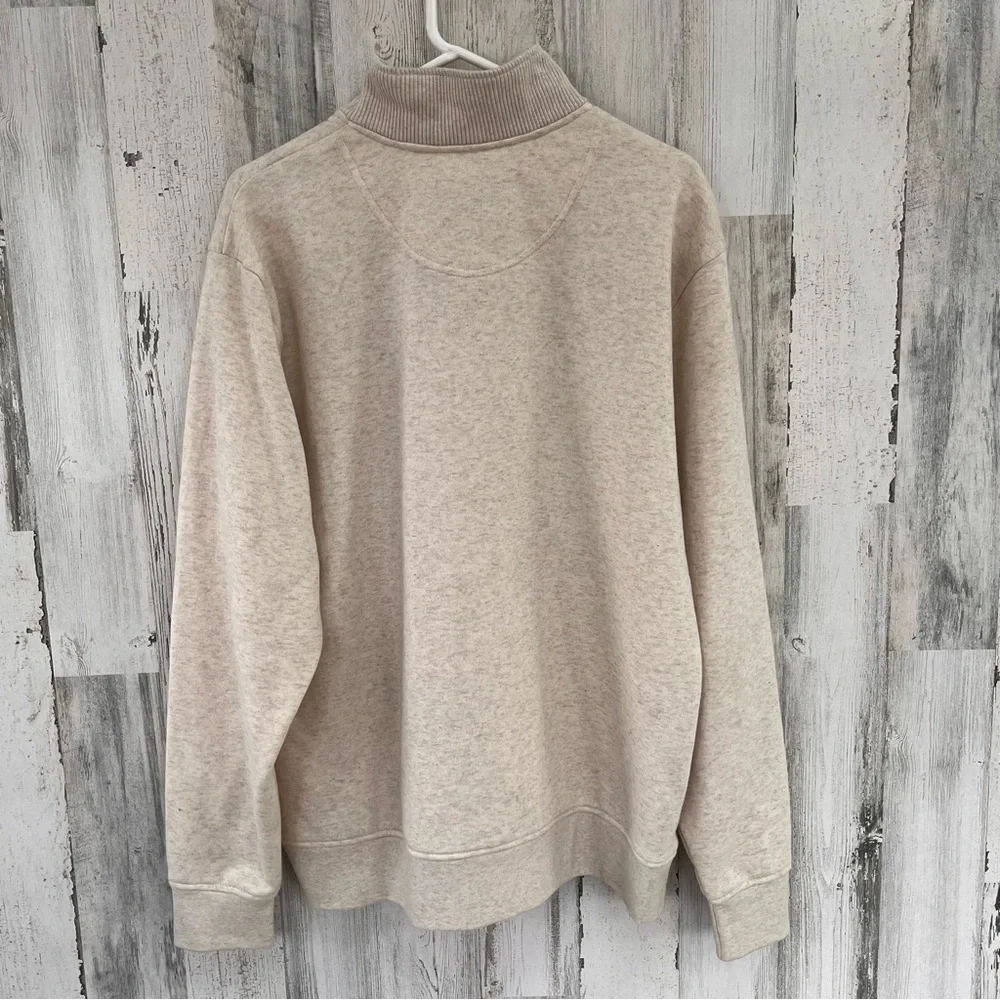 Orvis Men’s 4 Button & Snap Closure Pullover Sweater Size Large In Cream